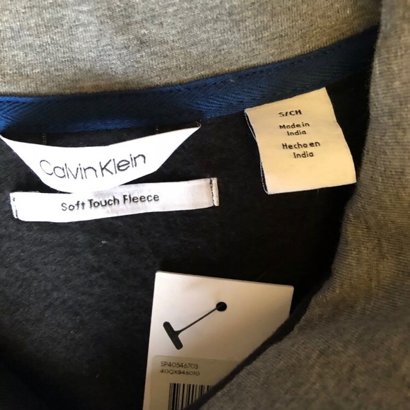 NWT Calvin Klein Men's Sweater Fleece Full Zip L - Picture 7 of 7